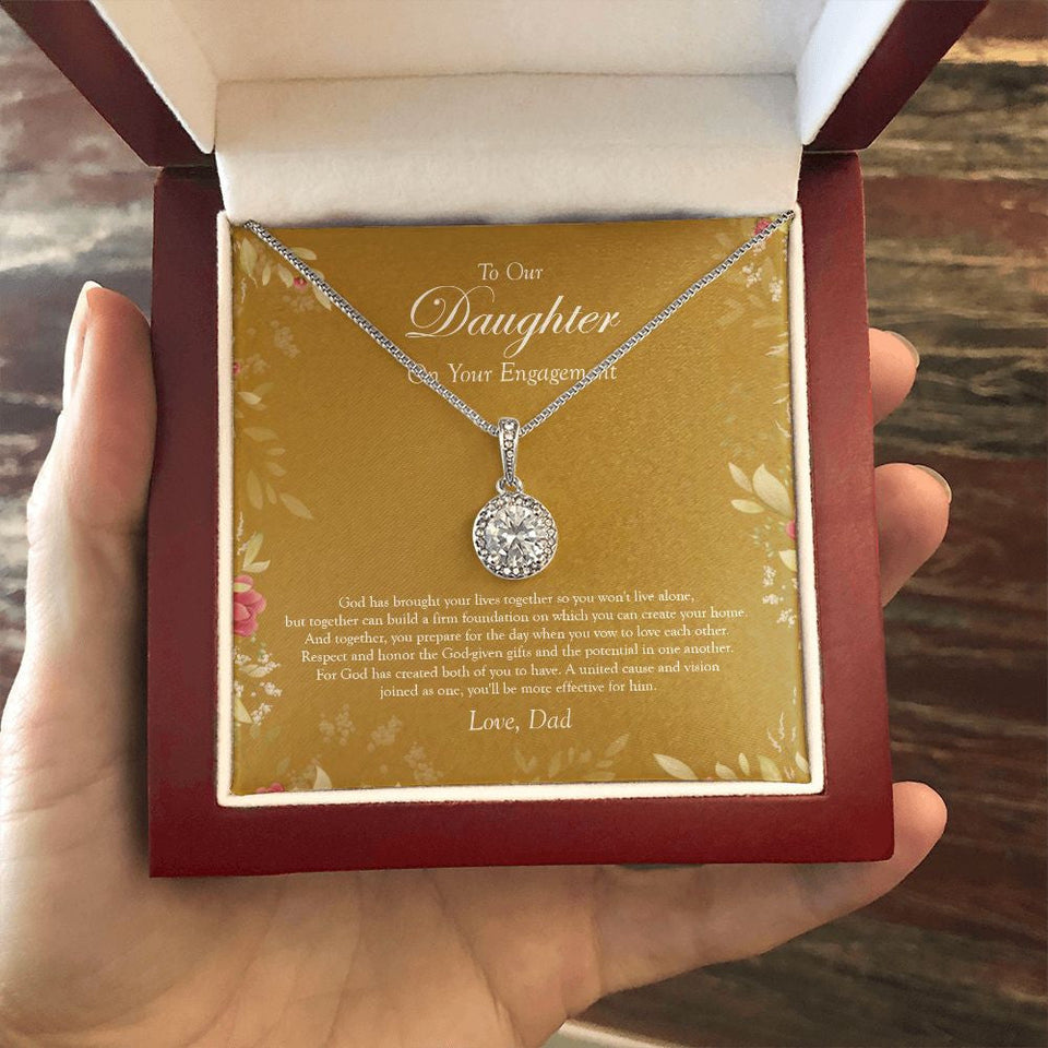 "God Given" Daughter Engagement Necklace Gift From Dad Eternal Hope Pendant Jewelry Box