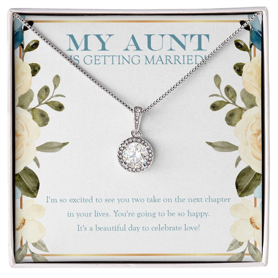 "The Next Chapter" Aunt Engagement Necklace Gift From Nephew Niece Eternal Hope Pendant Jewelry Box