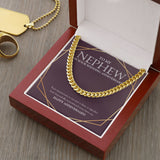 "Intertwined Fate" Nephew Wedding Anniversary Necklace Gift From Aunt Uncle Cuban Link Chain Jewelry Box