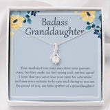 "Feel Young And Carefree" Badass Granddaughter Necklace Gift From Grandma Grandpa Alluring Beauty Pendant Jewelry Box Birthday Christmas Valentines New Year