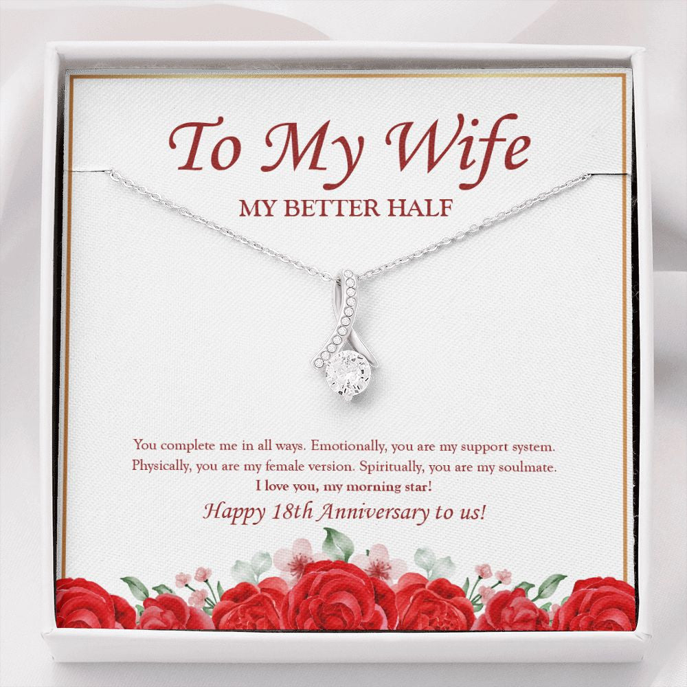 "My Better Half" Wife 18th Wedding Anniversary Necklace Gift From Husband Alluring Beauty Pendant Jewelry Box