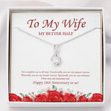 "My Better Half" Wife 18th Wedding Anniversary Necklace Gift From Husband Alluring Beauty Pendant Jewelry Box