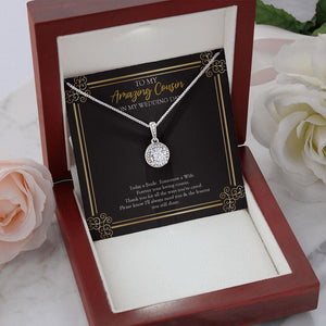 "Lessons You Share" Amazing Cousin Wedding Day Necklace Gift Eternal Hope Pendant Jewelry Box
