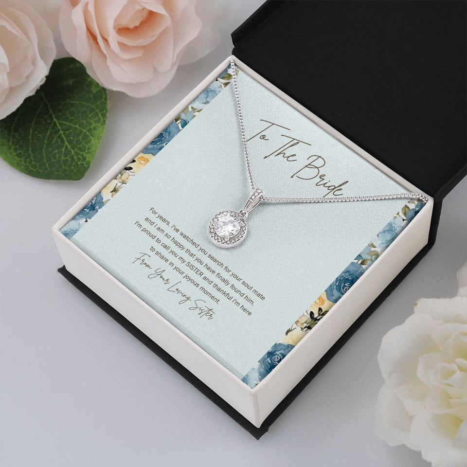 "Finally Found Him" Bride Wedding Day Necklace Gift From Sister Eternal Hope Pendant Jewelry Box