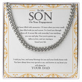 "Joy And Sorrow" Son Engagement Necklace Gift From Dad Cuban Link Chain Jewelry Box