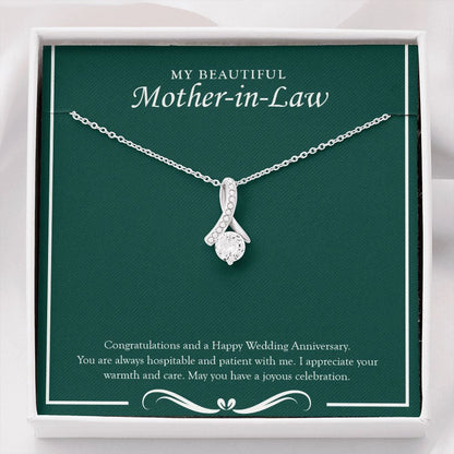 "Joyous Celebration" Beautiful Mother In Law Wedding Anniversary Necklace Gift From Daughter-in-law Son-in-law Alluring Beauty Pendant Jewelry Box