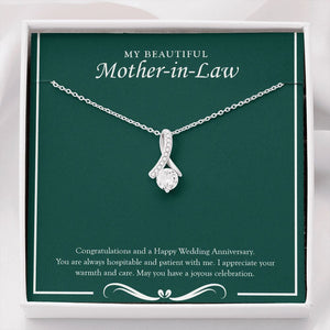 "Joyous Celebration" Beautiful Mother In Law Wedding Anniversary Necklace Gift From Daughter-in-law Son-in-law Alluring Beauty Pendant Jewelry Box