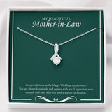 "Joyous Celebration" Beautiful Mother In Law Wedding Anniversary Necklace Gift From Daughter-in-law Son-in-law Alluring Beauty Pendant Jewelry Box