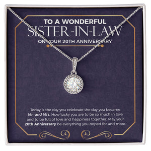 "Everything You Hope" Wonderful Sister In Law 20th Wedding Anniversary Necklace Gift From Sister-In-Law Brother-In-Law Eternal Hope Pendant Jewelry Box
