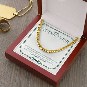 "Special Day Of Love" Godfather Wedding Anniversary Necklace Gift From Goddaughter Godson Cuban Link Chain Jewelry Box