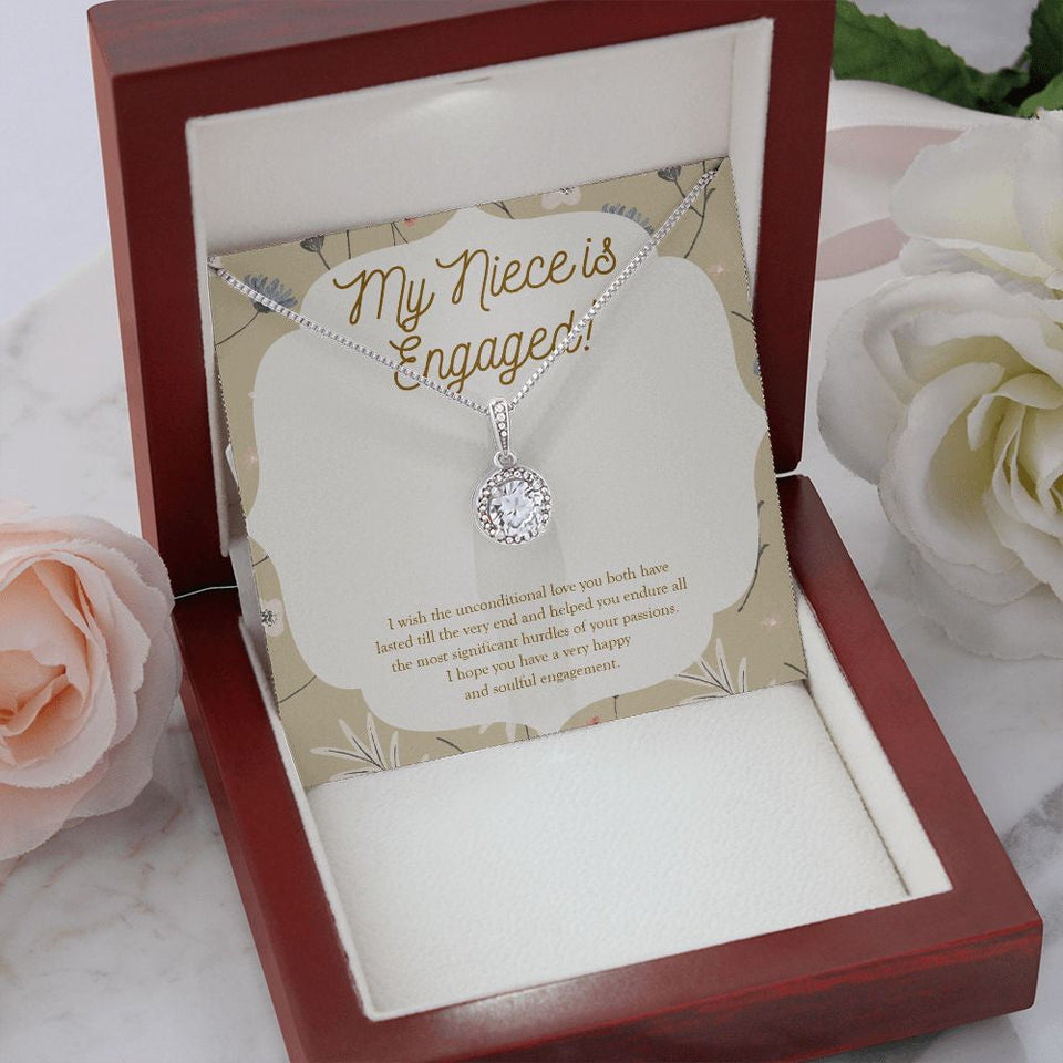 "Most Significant Hurdles" Niece Engagement Necklace Gift From Uncle Aunt Eternal Hope Pendant Jewelry Box