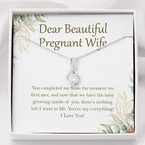 "You're My Everything" Beautiful Pregnant Wife Necklace Gift From Husband Alluring Beauty Pendant Jewelry Box Baby Shower Valentines Christmas Birthday