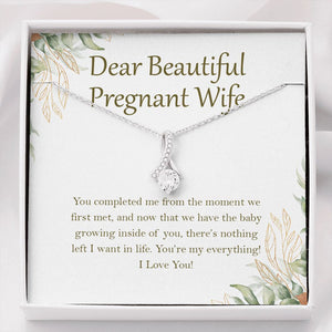 "You're My Everything" Beautiful Pregnant Wife Necklace Gift From Husband Alluring Beauty Pendant Jewelry Box Baby Shower Valentines Christmas Birthday