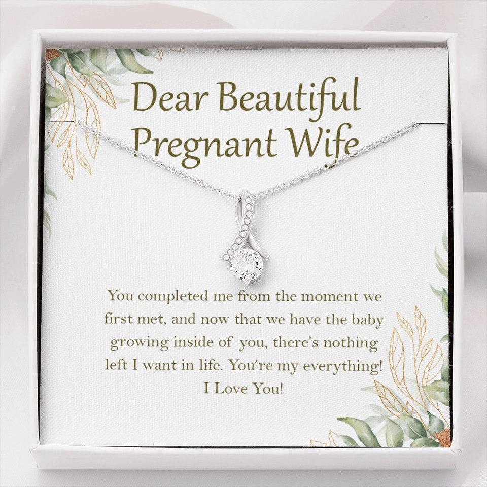 "You're My Everything" Beautiful Pregnant Wife Necklace Gift From Husband Alluring Beauty Pendant Jewelry Box Baby Shower Valentines Christmas Birthday