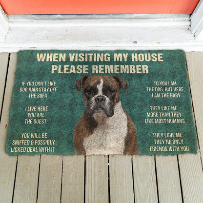 3D Please Remember Boxer Dog's House Rules Doormat