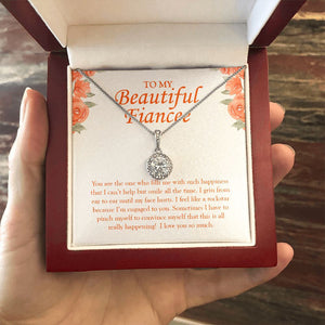 "Fills Me with Such Happiness" Beautiful Fiancee Necklace Gift From Fiance Boyfriend Future Husband Eternal Hope Pendant Jewelry Box Wedding Engagement Birthday Valentines