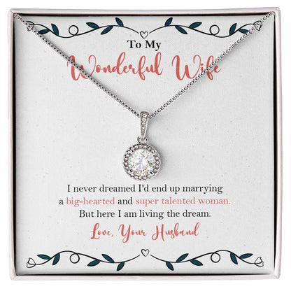 "Big hearted Woman" Wonderful Wife Necklace Gift From Husband Eternal Hope Pendant Jewelry Box Anniversary Mothers Day Birthday Christmas