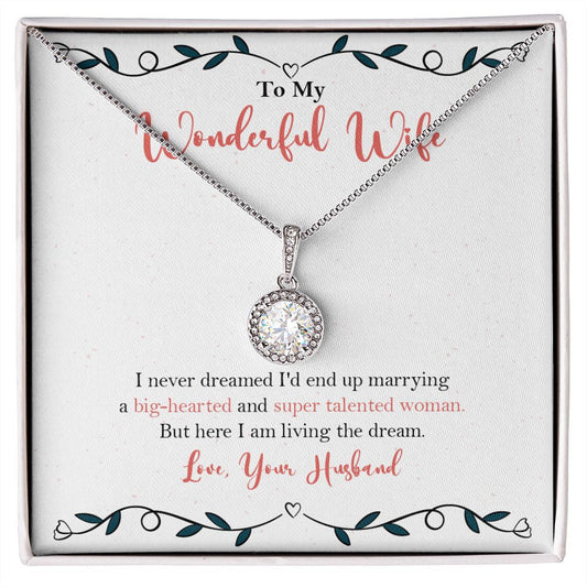 "Big hearted Woman" Wonderful Wife Necklace Gift From Husband Eternal Hope Pendant Jewelry Box Anniversary Mothers Day Birthday Christmas