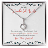 "Big hearted Woman" Wonderful Wife Necklace Gift From Husband Eternal Hope Pendant Jewelry Box Anniversary Mothers Day Birthday Christmas