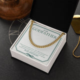 "Special Day Of Love" Godfather Wedding Anniversary Necklace Gift From Goddaughter Godson Cuban Link Chain Jewelry Box