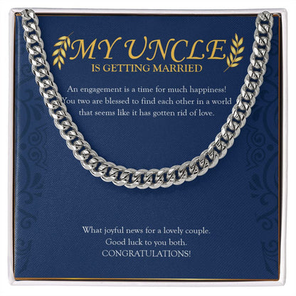 "Gotten Rid Of Love" Uncle Engagement Necklace Gift From Niece Nephew Cuban Link Chain Jewelry Box