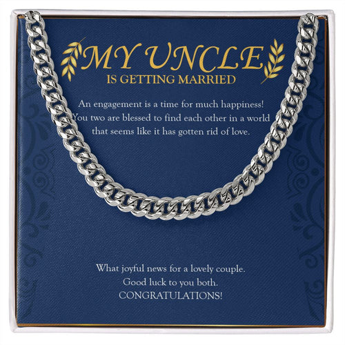 "Gotten Rid Of Love" Uncle Engagement Necklace Gift From Niece Nephew Cuban Link Chain Jewelry Box