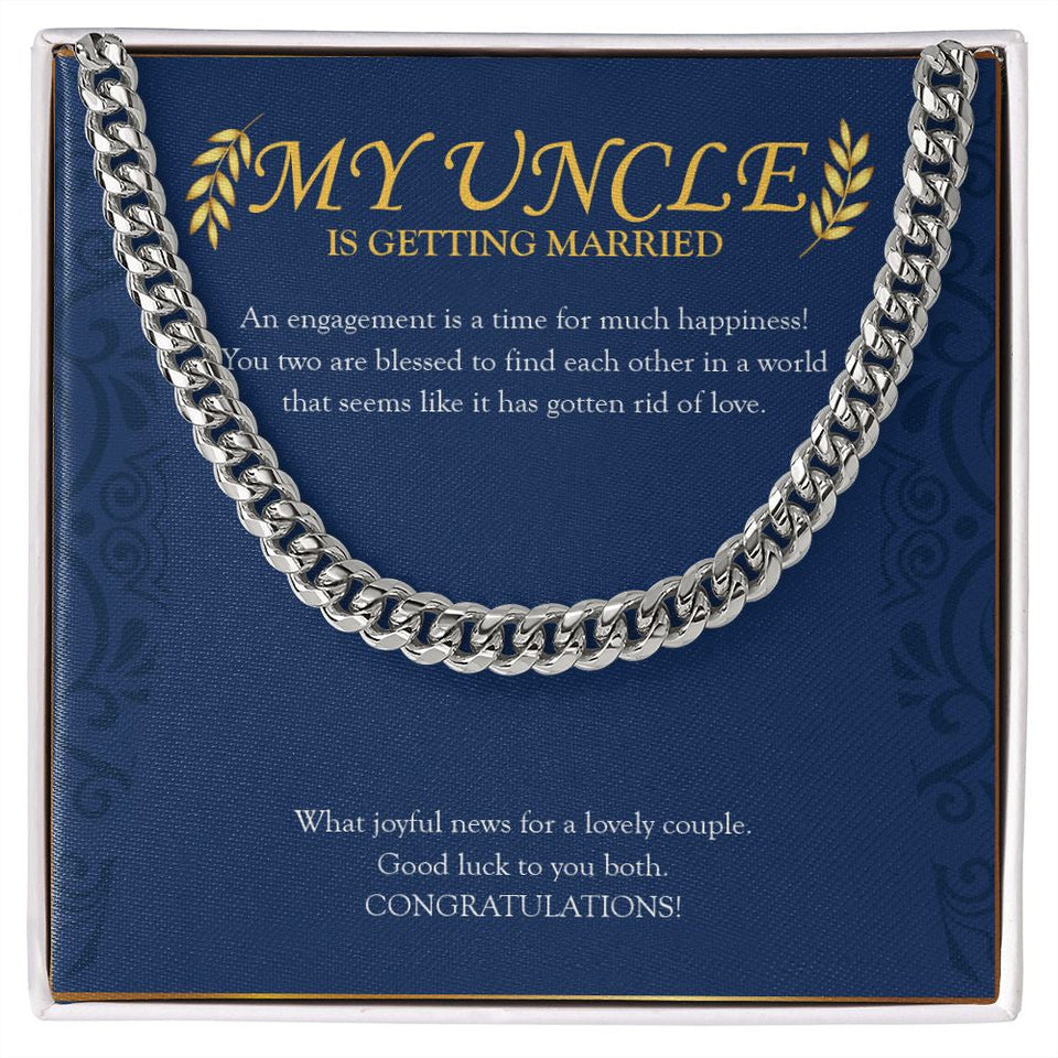 "Gotten Rid Of Love" Uncle Engagement Necklace Gift From Niece Nephew Cuban Link Chain Jewelry Box
