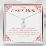 "Putting Up With Short-Comings" Foster Mom Necklace Gift From Daughter Son Alluring Beauty Pendant Jewelry Box Birthday Christmas Thanksgiving Valentines
