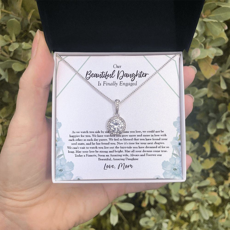"Fairy Tale Dream" Beautiful Daughter Engagement Necklace Gift From Mom Dad Parents Eternal Hope Pendant Jewelry Box
