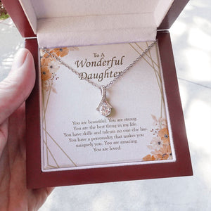 "Best Thing In Life" Wonderful Daughter Necklace Gift From Mom Dad Alluring Beauty Pendant Jewelry Box Birthday Christmas Graduation Valentines