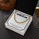 "A Love Like Yours" Amazing Father In Law 10th Wedding Anniversary Necklace Gift From Daughter-In-Law Son-In-Law Cuban Link Chain Jewelry Box