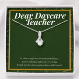 "Big Heart To Teach Little Minds" Daycare Teacher Necklace Gift From Co-Teacher Principal Parents Bestfriend Alluring Beauty Pendant Jewelry Box Teachers Day Birthday Christmas Thanksgiving