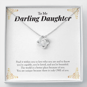 "Only One You" Darling Daughter Necklace Gift From Mom Dad Forever Love Pendant Jewelry Box Birthday Christmas Graduation Wedding