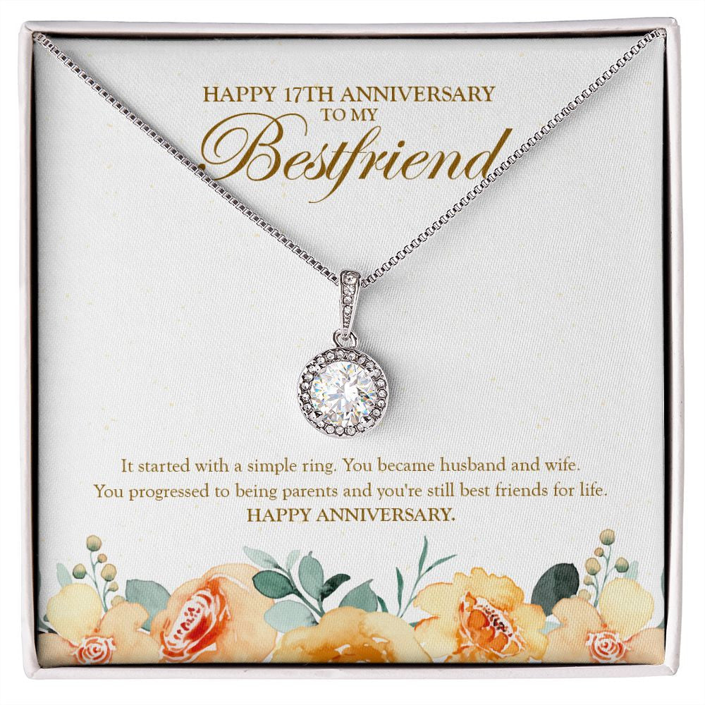 "You Progressed To Being Parents" Bestfriend 17th Wedding Anniversary Necklace Gift From Bestie BFF Soul Sister 
 Eternal Hope Pendant Jewelry Box