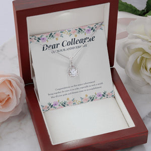 "Major Couple Achievement" Colleague Wedding Anniversary Necklace Gift From Co-worker Eternal Hope Pendant Jewelry Box