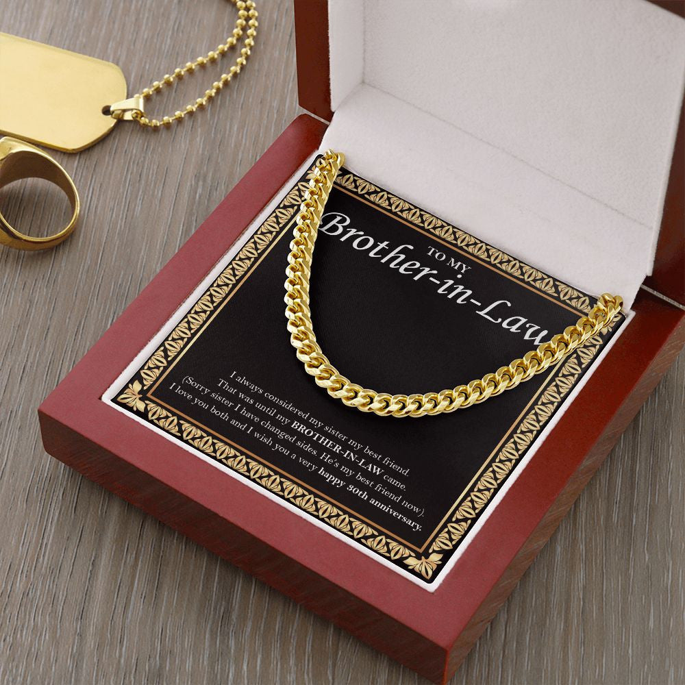"I Always Considered" Brother In Law 30th Wedding Anniversary Necklace Gift From Sister-In-Law Brother-In-Law Cuban Link Chain Jewelry Box