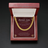 "Happy And Blessed" Bonus Son Engagement Necklace Gift From Mom Dad Parents Cuban Link Chain Jewelry Box