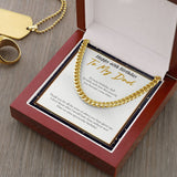 "A Year Wiser" Dad 40th Birthday Necklace Gift From Daughter Son Cuban Link Chain Jewelry Box