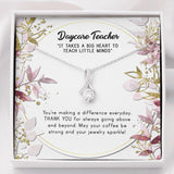 "Teach Little Minds" Daycare Teacher Necklace Gift From Parents Co-Teachers Co-Worker Alluring Beauty Pendant Jewelry Box Birthday Teachers Day Thanksgiving