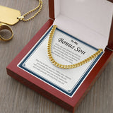 "Wonderful Man You Are Becoming" Bonus Son Necklace Gift From Mom Dad Cuban Link Chain Jewelry Box Birthday Graduation Christmas New Year