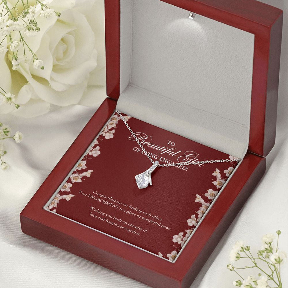 "Eternity Of Love" Beautiful Daughter Engagement Necklace Gift From Mom Dad Parents Alluring Beauty Pendant Jewelry Box
