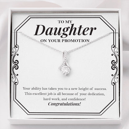 "New Height Of Success" Daughter Promotion Necklace Gift From Mom Dad Alluring Beauty Pendant Jewelry Box