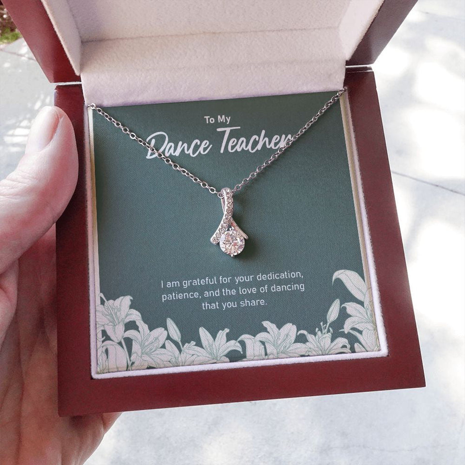 "Love Of Dancing" Dance Teacher Necklace Gift From Trainee Student Alluring Beauty Pendant Jewelry Box Thanksgiving Teachers Day Birthday