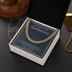 "Follow Your Passion" Brother Graduation Necklace Gift From Sister Sibling Cuban Link Chain Jewelry Box