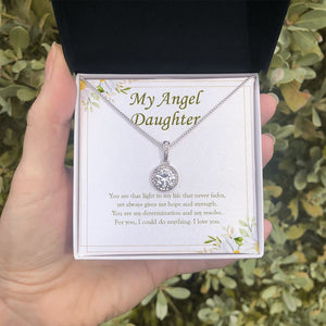 "That Light In My Life" Angel Daughter Necklace Gift From Mom Dad Eternal Hope Pendant Jewelry Box Birthday Graduation Christmas New Year
