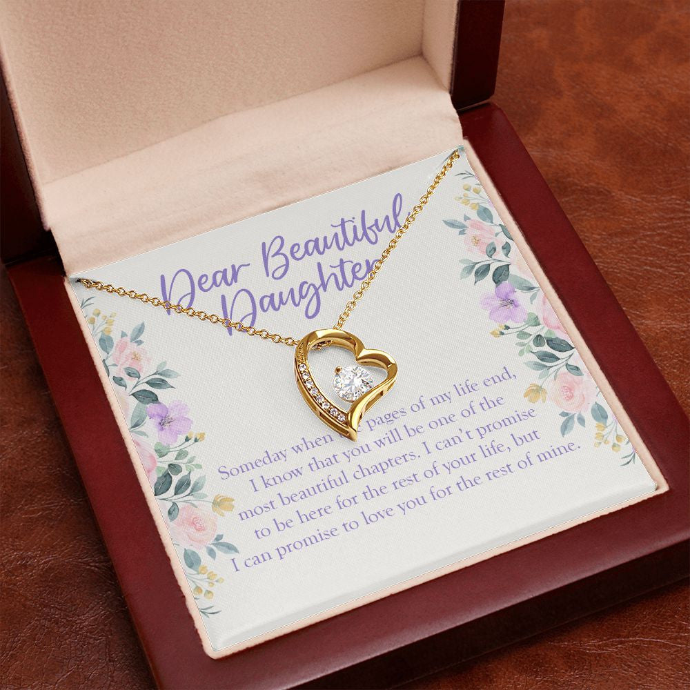 "For The Rest Of Mine" Beautiful Daughter Necklace Gift From Mom Dad Forever Love Pendant Jewelry Box Birthday Wedding Christmas Graduation