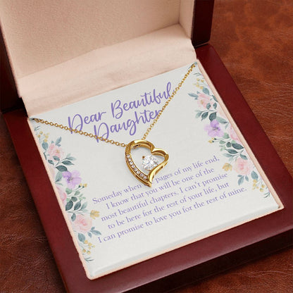 "For The Rest Of Mine" Beautiful Daughter Necklace Gift From Mom Dad Forever Love Pendant Jewelry Box Birthday Wedding Christmas Graduation