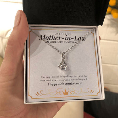 "Unchangeable Love" Best Mother-In Law 20th Wedding Anniversary Necklace Gift From Daughter-In-Law Son-In-Law Alluring Beauty Pendant Jewelry Box