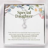 "Good Enough" Special Daughter Necklace Gift From Mom Dad Parents Alluring Beauty Pendant Jewelry Box Birthday Christmas Valentines New Year