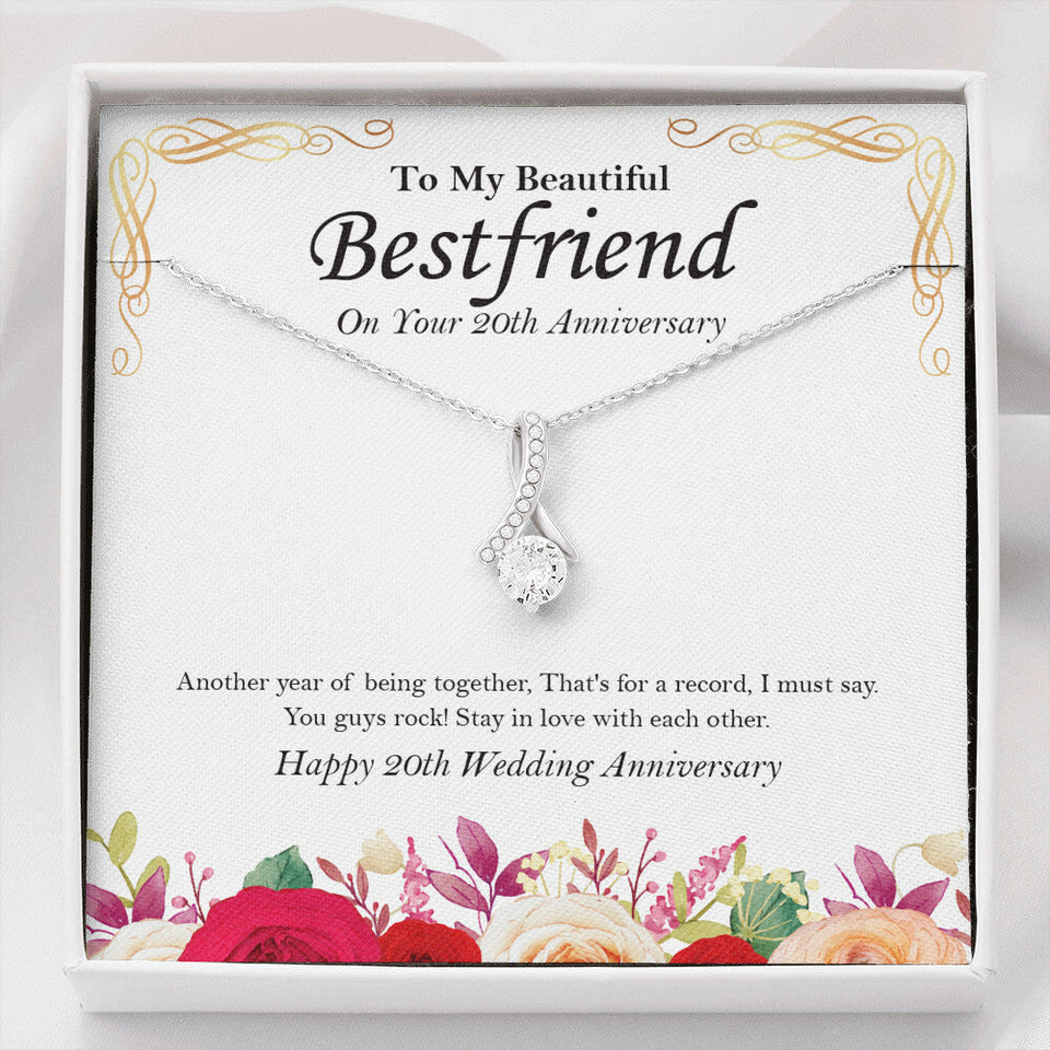 "That's a Record" Beautiful Bestfriend 20th Wedding Anniversary Necklace Gift From Bestie BFF Soul Sister Alluring Beauty Pendant Jewelry Box